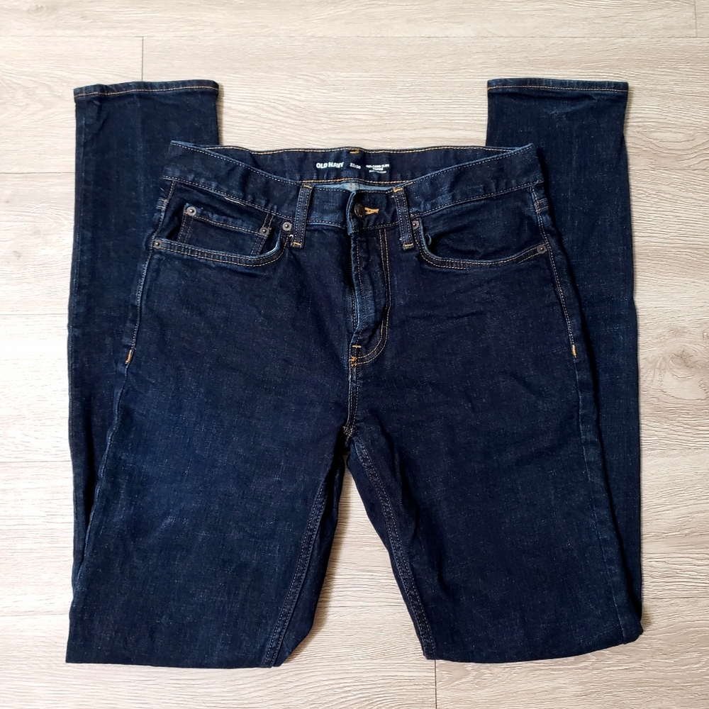 Men's Old Navy relaxed slim taper dark wash 32 x 36 tall denim jean